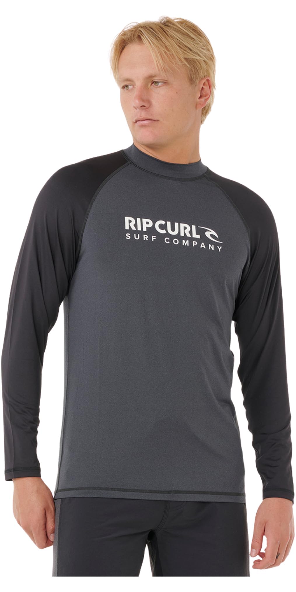 Ripcurl Men's Black Rip Curl Shock Upf Long Sleeve Rash Vest - Size M