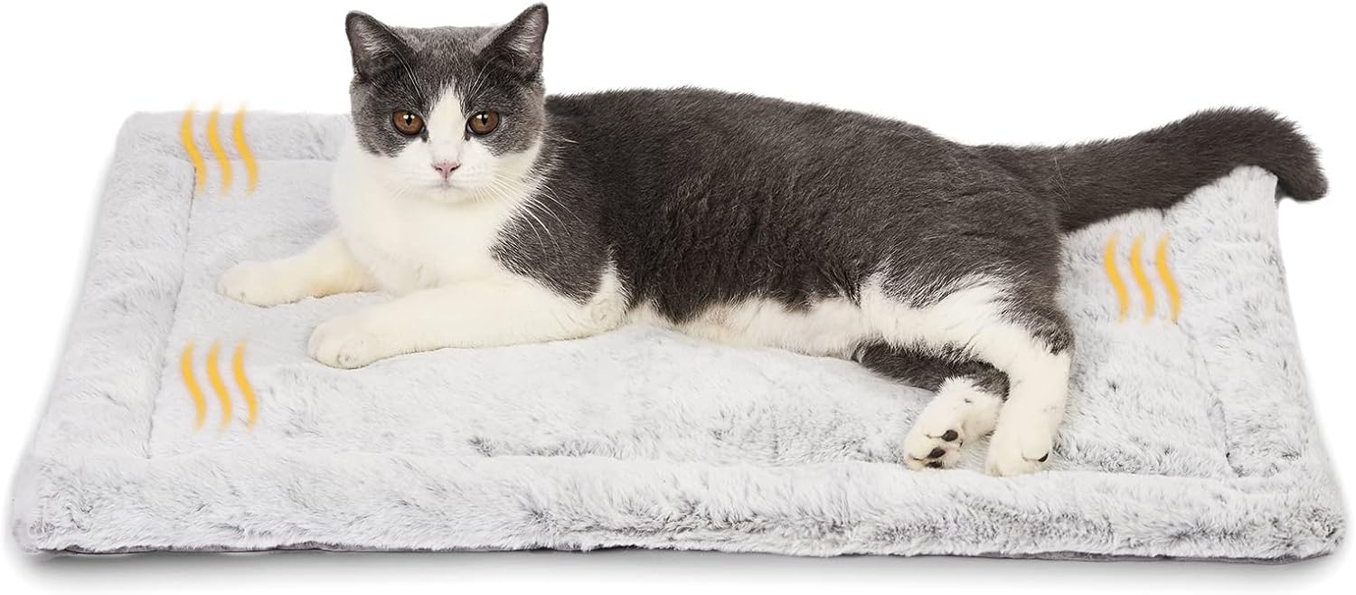 YFPetsSelf Warming Cat Bed Self Heating Cat Pad Thermal Cat Mat Heating Pad Outdoor Ultra Warm Cozy 27.5inch x 18.5inch Reversible…