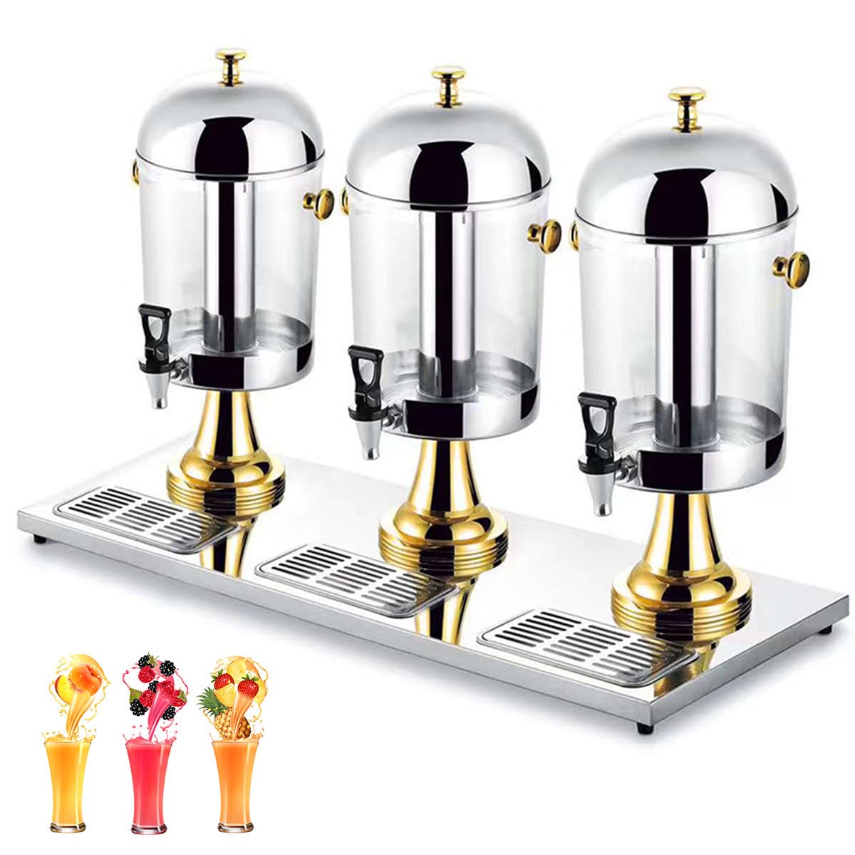 HCZKIUJY Beverage Dispenser for Parties and Events, Stainless Steel Large Capacity Dispenser with Tap