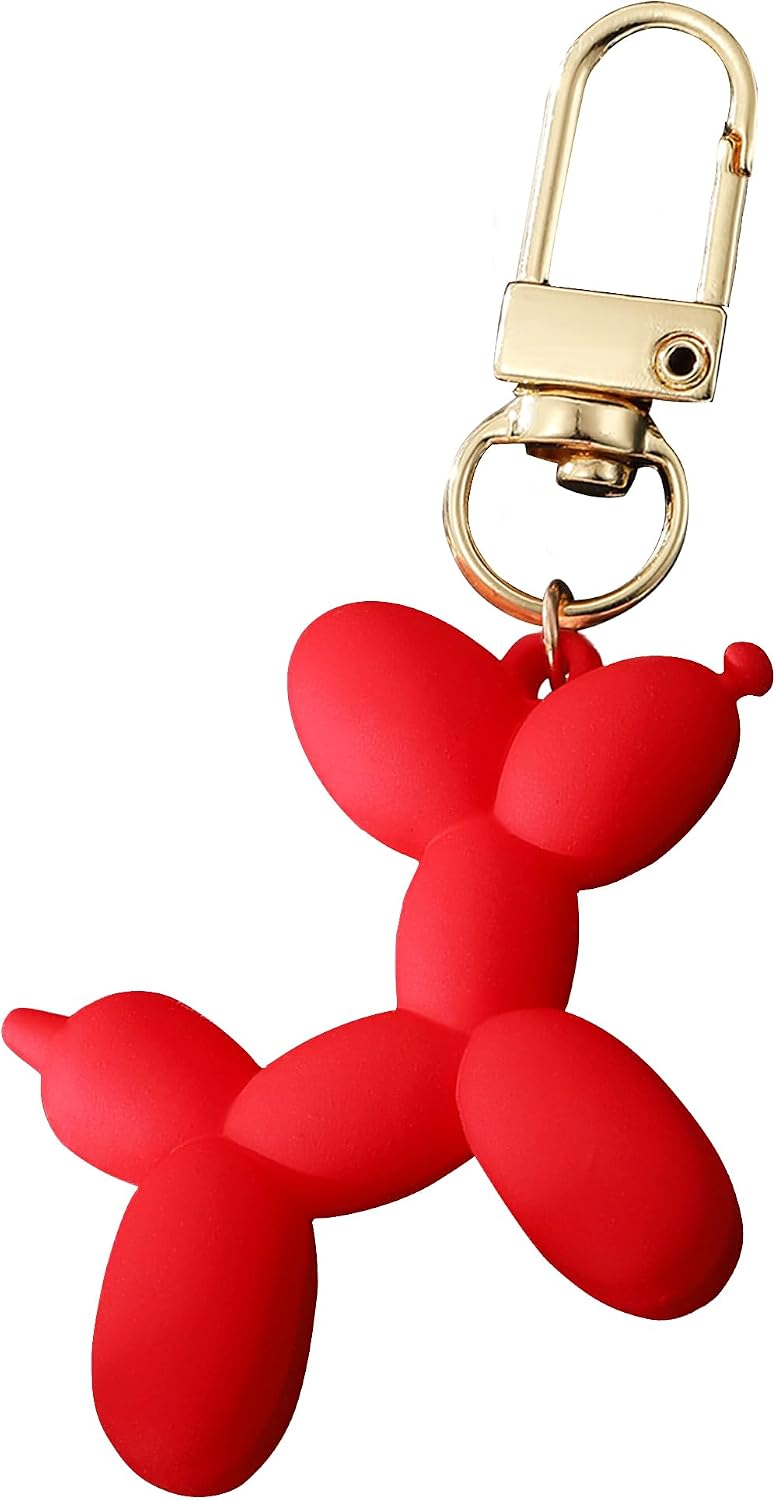 Balloon Dog Keychain, Cute Girls Key Chain, Fashion Bag Charm for Purse Handbags Bag Accessories Key Charms