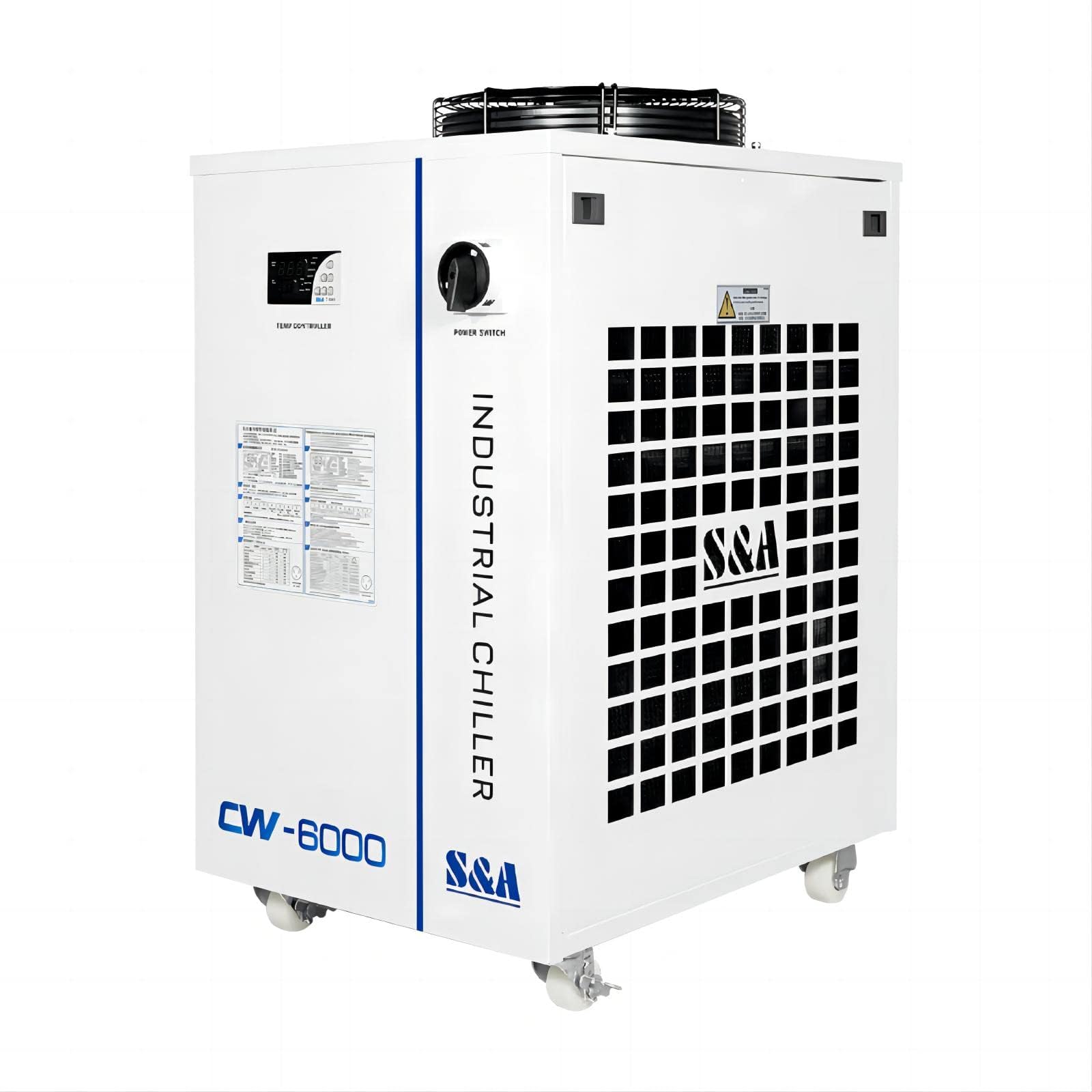 S&A Genuine CW-6000DH Industrial Water Chiller Cooling for CO2 Laser Tube, CNC Spindle, UV Printer
