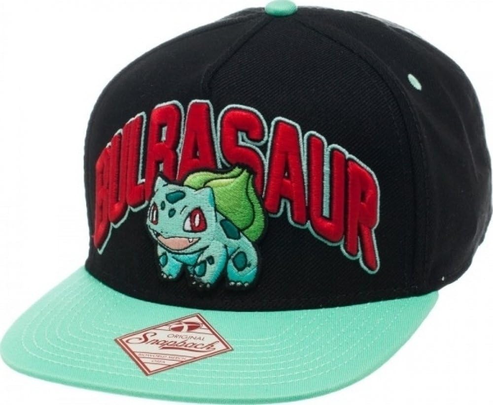 Bioworld Pokemon Bulbasaur 2-Tone Adult Snapback Cap One Size Fits Most Black
