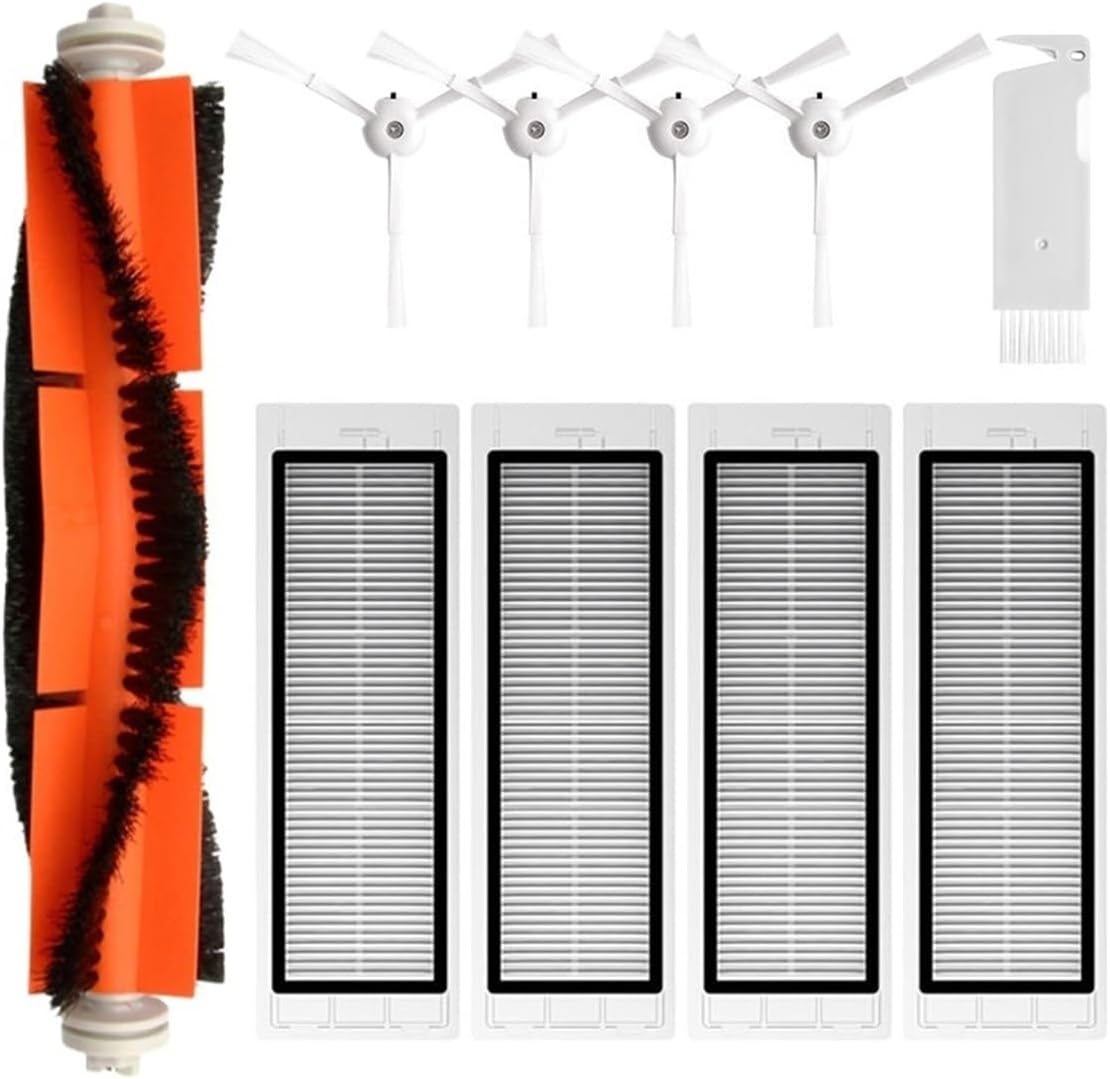 Compatible for Xiaomi 1S, Rockrobo Vacuum V1, Roborock S4 S5 S6, SDJQR01RR, SDJQR02RR Spare Parts Main Side Brush for Hepa Filter(Set B)
