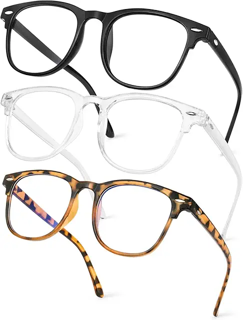 Tortoise Shell Blue Light Blocking Glasses - 1/2/3 Pcs Anti Eyestrain for Computer Gaming