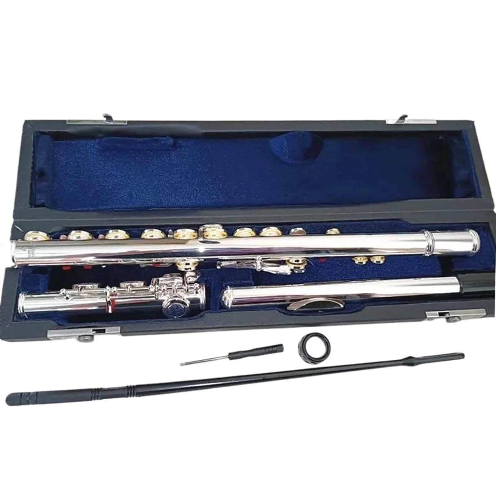 Classic Flûte Traversière Flûte Professionnelle C Key16 Flûte À Trou Fermé Instruments De Musique Plaqués Argent Avec Étui En Cuir Et Accessoires
