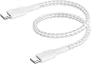 Belkin BoostCharge 0.5ft Braided USB-C to USB-C Cable for iPhone 16, iPhone 16 Pro, iPhone 16 Pro Max, iPhone 16 Plus, iPhone 15, Galaxy S24, S23, Note10, Pixel 9, Pixel 8, iPad Pro & More - White