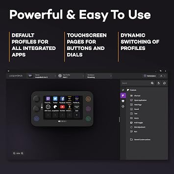 Loupedeck Live S - Streaming Console for Desktop Efficiency, Full Flow Control and Content Creation with Customizable LED Touch Screen Buttons, Dials and RGB Buttons, with PC and Mac