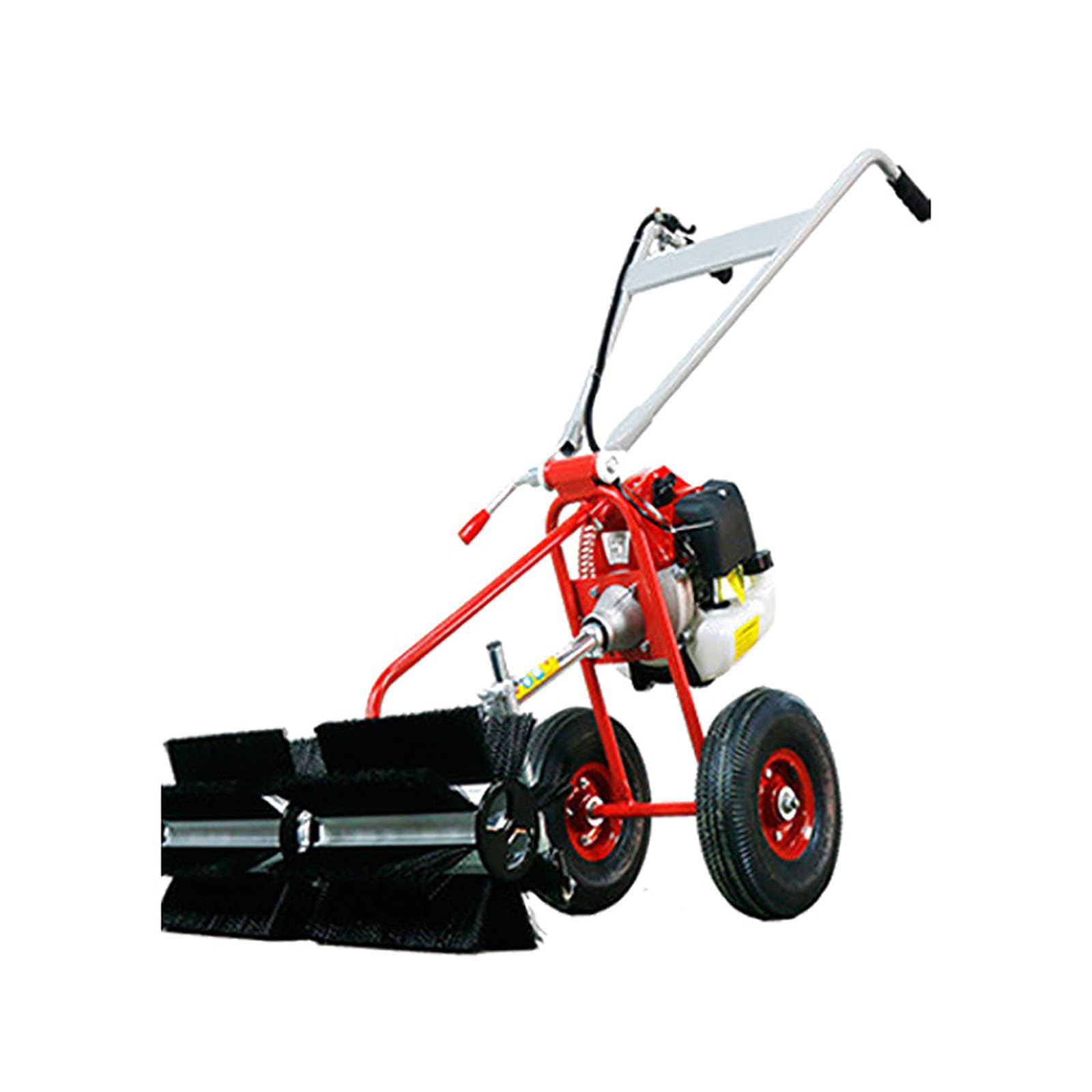 Spazzatrice a Benzina Portatile da 52 CC, Spazzatrice a Spinta Manuale a 2 Tempi da 2,5 CV, Pieghevole, per Erba Sintetica, Ghiaia, Vialetti, Rimozione Neve e Strade