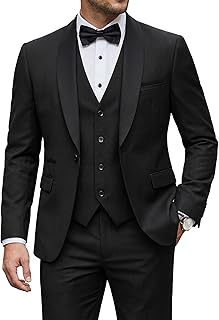 YND Men's 3 Piece Slim Fit Tuxedo Set