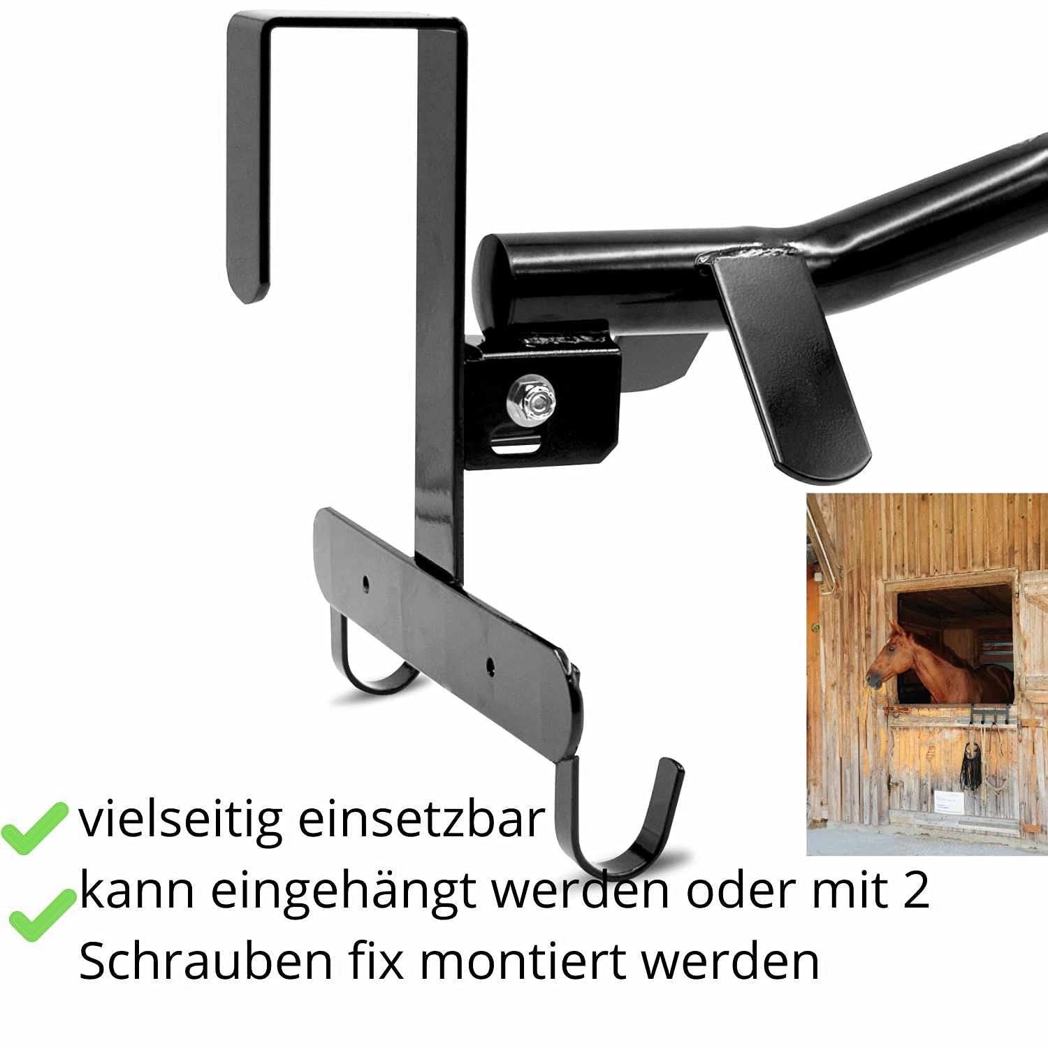 AMKA Sattelhalter klappbar mit 2 Haken schwarz, zum Einhängen