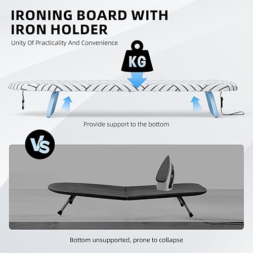 Miniatura 5 de Tabla de planchar pequeña, mini tabla de planchar plegable, tabla de planchar pequeña con cuerda para colgar, tablas de planchar portátiles