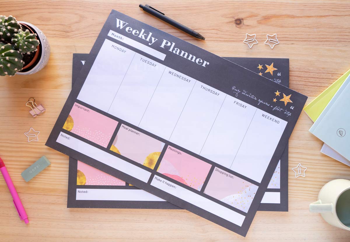 Planning Semaine Les Simpson Avec Notes Adhésives - Planner Hebdomadaire, Format Compact