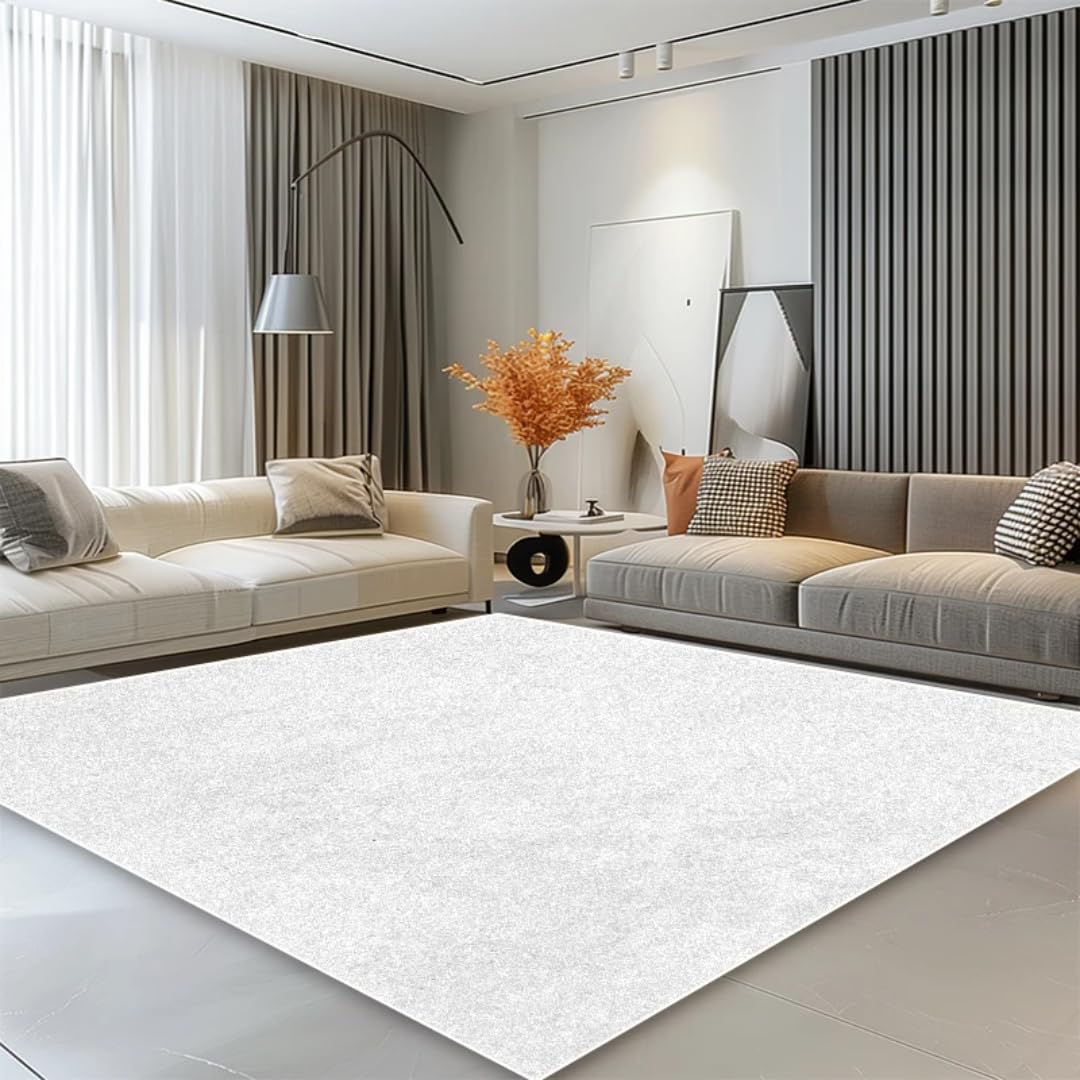 Tapis minimaliste blanc 180x250 cm pour illuminer votre grand salon