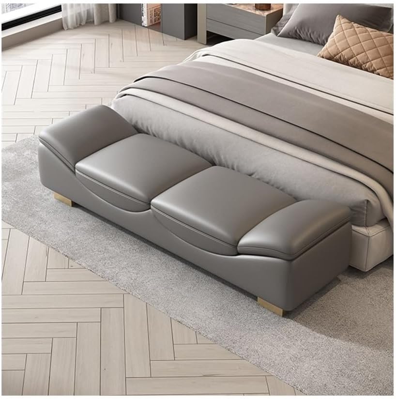 End Stool Bedroom Bed End Bench Light Luxury Sofa Bench Entry Shoe Bench Living Room Small Sofa Bench Chaise Long Bench Long Bench(Orange,Medium)