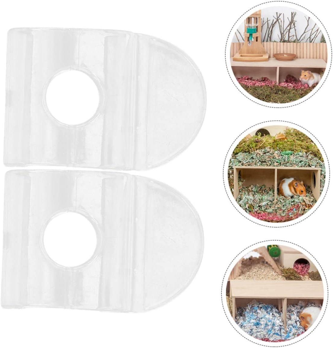 2pcs Guinea Pig Habitat Sturdy Wooden Enclosure for Small Animals Hideout House