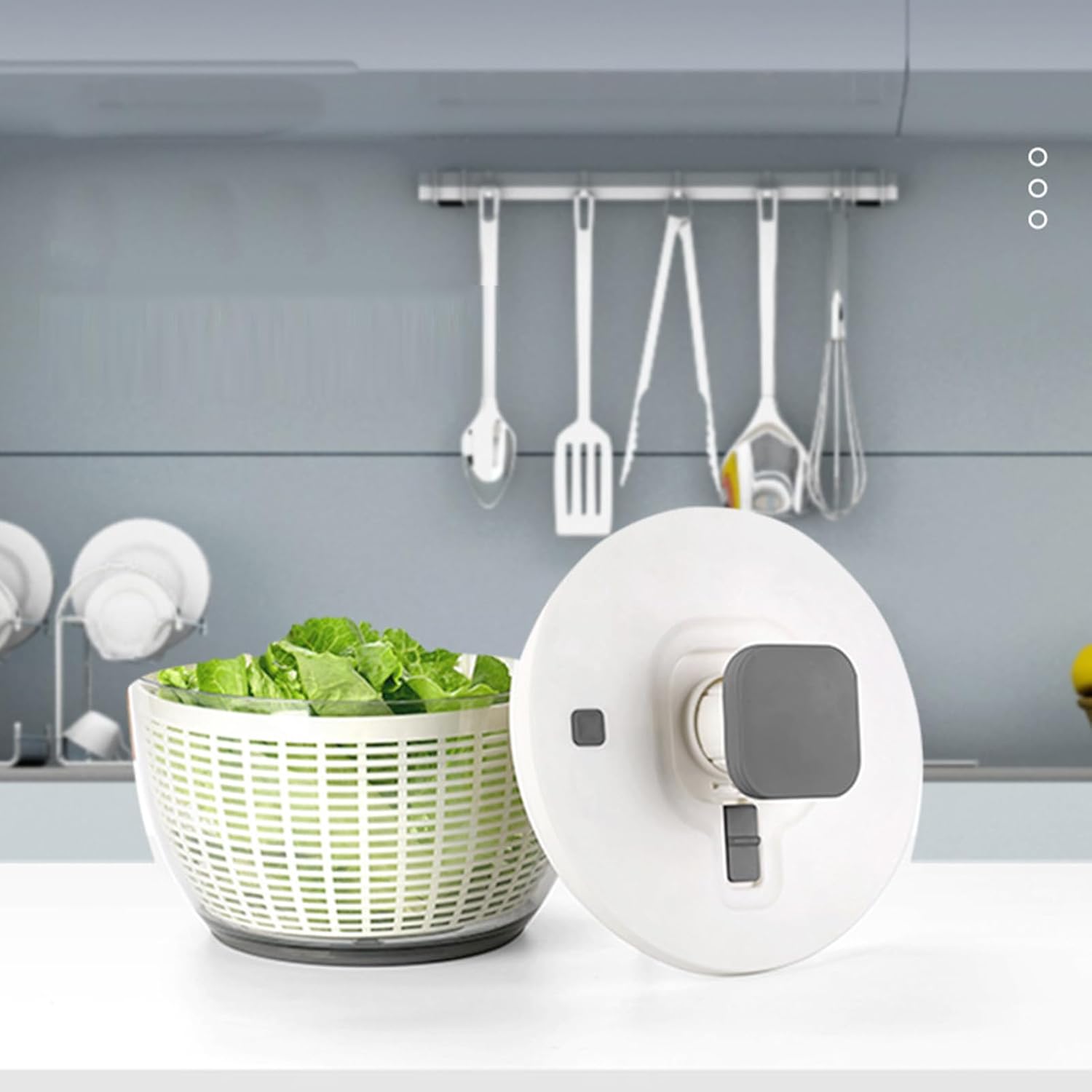 6L Salad Spinner, Large Capacity Vegetable Washer Dryer with Non Skid Base, Easy Dehydration for Fruits and Vegetables - Quick Water Removal, Durable ABS Design, Ideal Kitchen