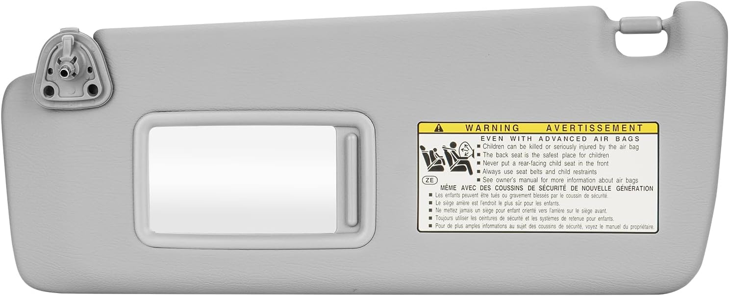 Left Driver Side Sun Visor Gray Fit for Toyota Highlander 2004-2007