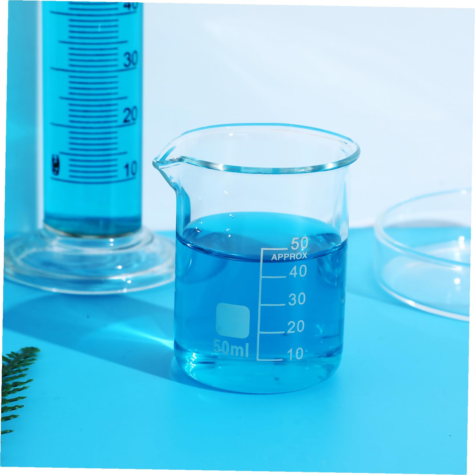 LIFKOME 20 Szt. Sztuk Szklanych Zlewków z Podziałką Przezroczyste Niskie Cylindry z Dzióbkiem Do Pomiaru Cieczy Laboratorium i Kuchni Trwałe Naczynia Szklane Do Mieszania i Odmierzania