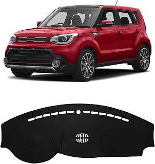 FIILINES Dash Cover for 2014-2019 Kia Soul, Dashboard Mat Accessories Dash Cover Sunshade Nonslip Mesh Protector No Glare Black