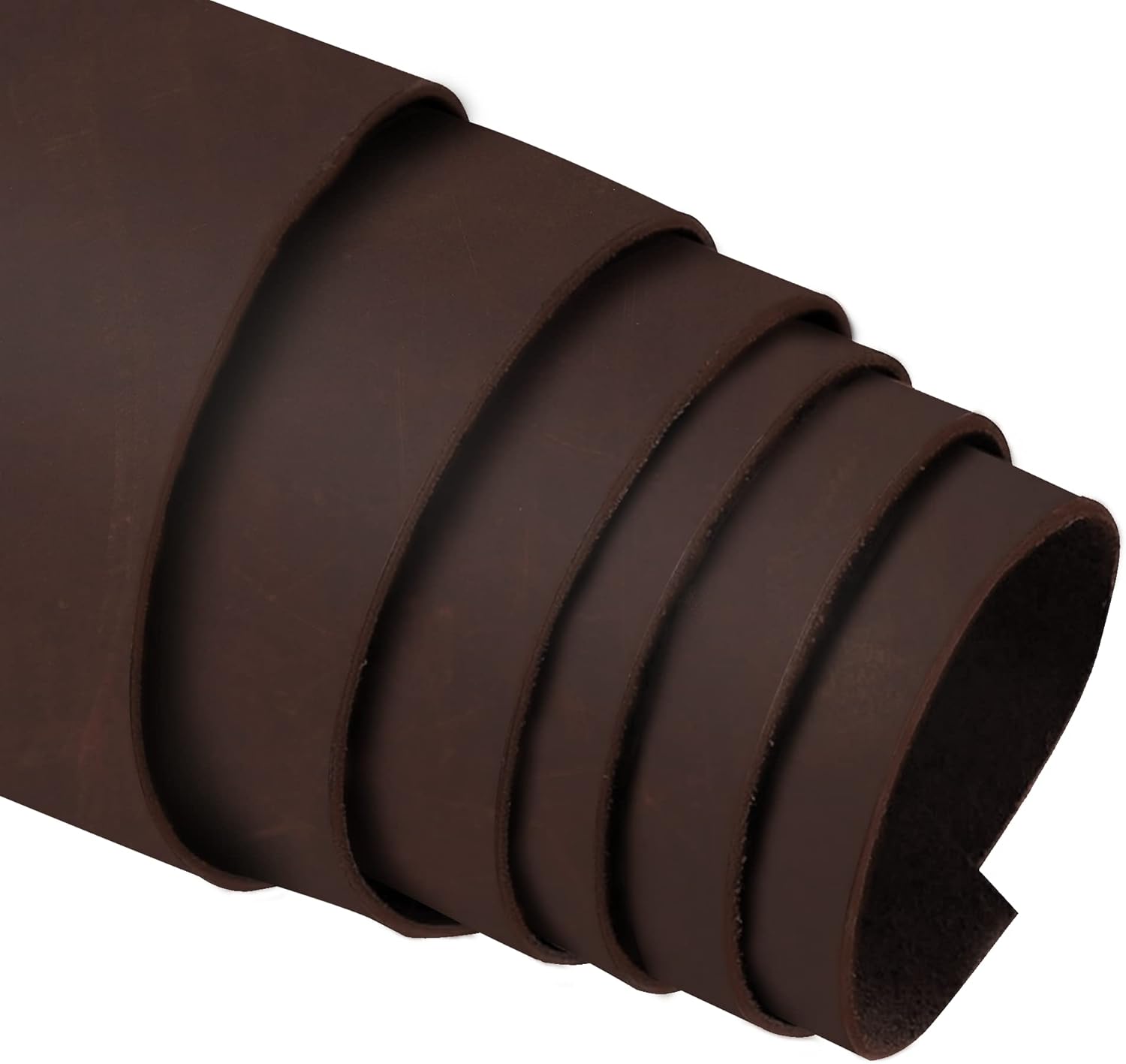 ELW Cowhide Bourbon Brown Leather 9-10 oz (3.6-4mm) Thickness Pre-Cut Calf Hide Full Grain Leather for Tooling, Holsters, Sheath, Carving, Embossing, Stamping