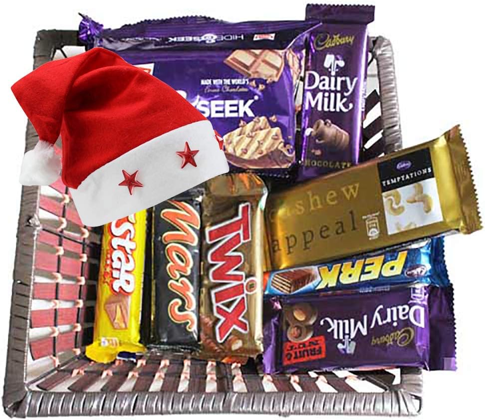 SFU E Com Christmas Chocolate Basket | Christmas Chocolate Gift Combo | Christmas Chocolate Hamper with Cap| 077
