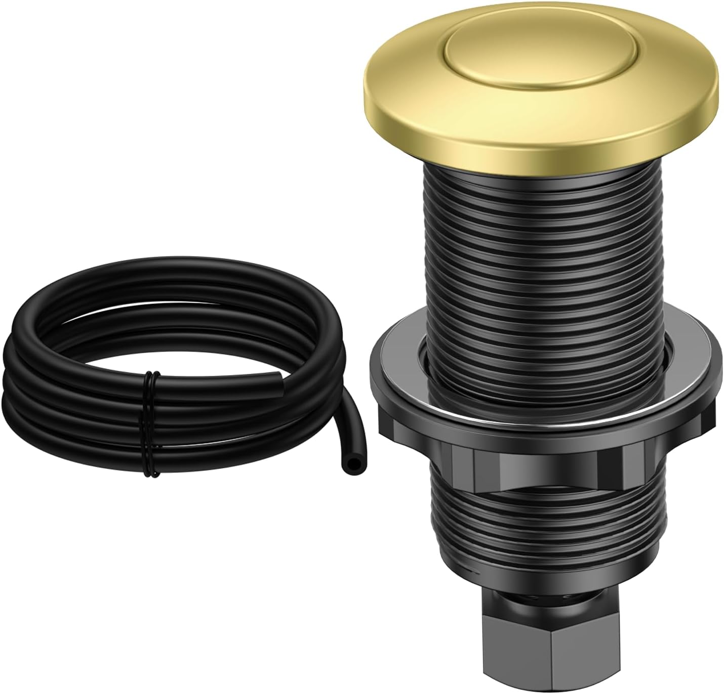 Garbage Disposal Air Switch Sink Top Push Button, 5FT Hose, Sink Top Button, Champagne Bronze Finish, Compatible with Delta Faucet Champagne Bronze