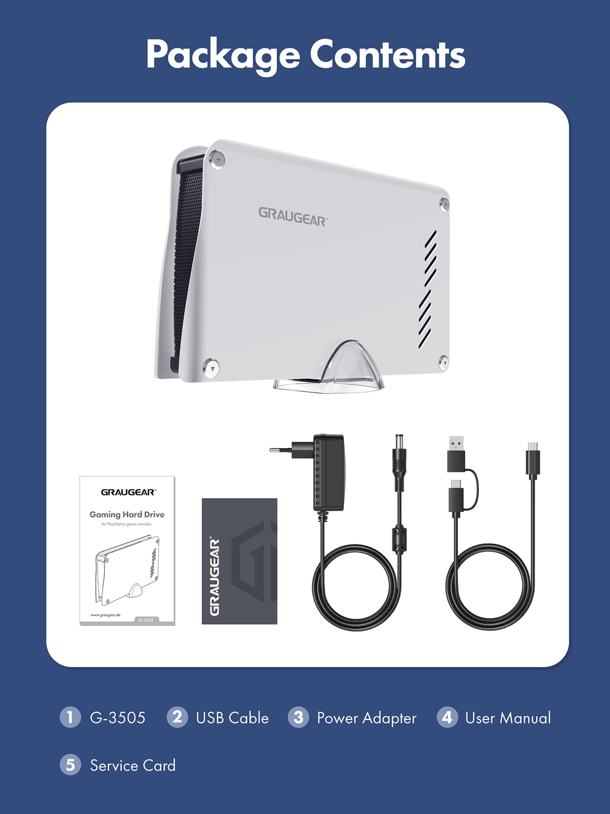 GRAUGEAR Disco Rigido Esterno 12 TB Per Gaming, USB 3.2 Gen1, Alloggiamento In Alluminio, Compatibile Con Xbox/PC/Mac/Linux - 5