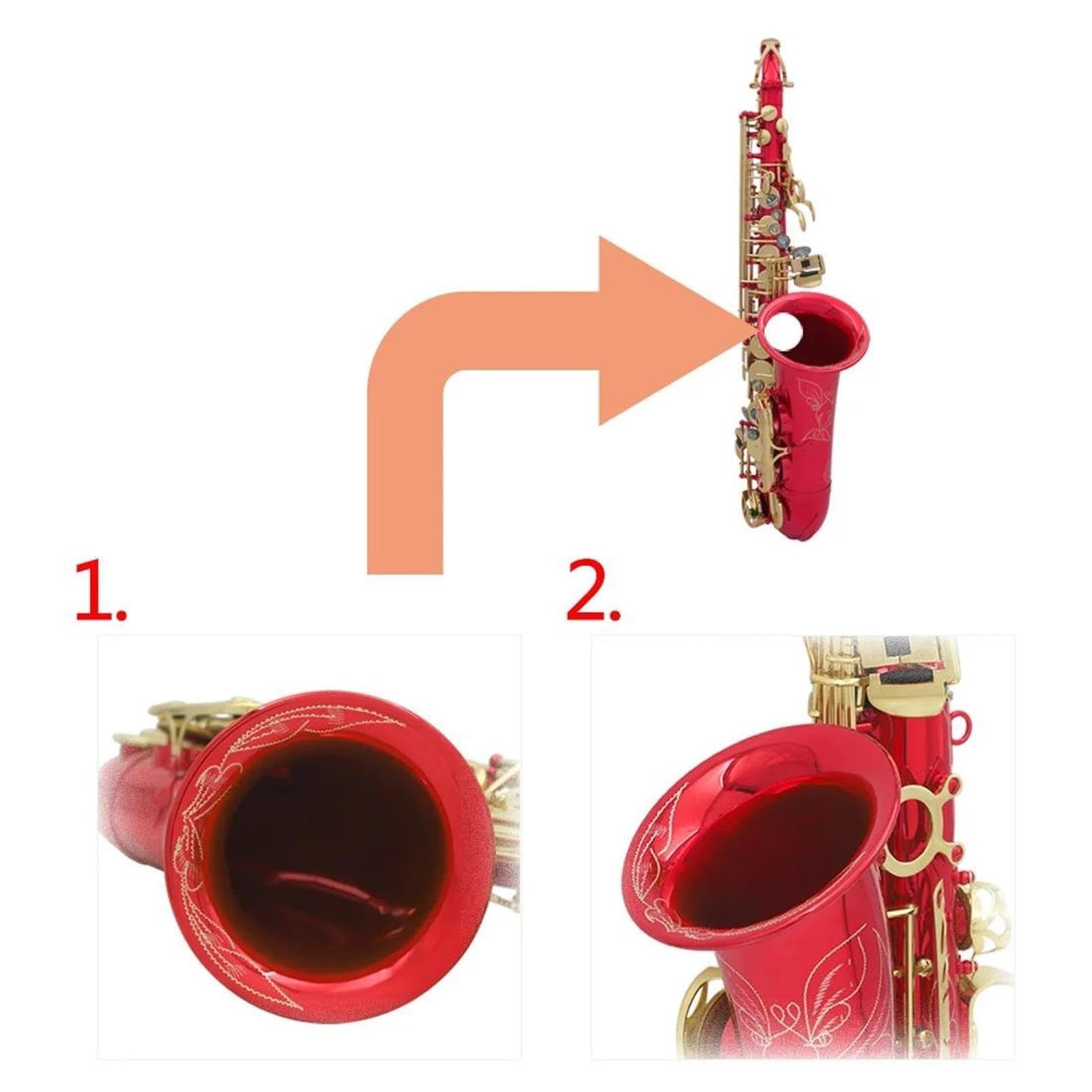 Saxofón Saxofón Alto Adulto Cuerpo Latón Rojo Mib