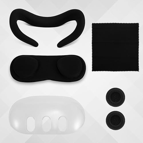 Miniatura 2 de Face Pad Cover for Quest 3, Silicone VR Face Cover with Lens Cover & Clear Shell Cover Washable Sweatproof VR Face Cushion Cover Accessories