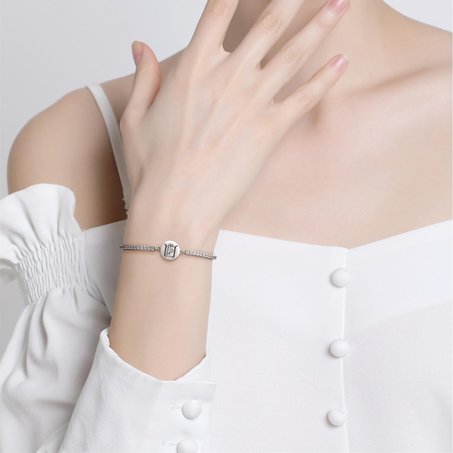 925 Sterling Silver Bracelet Central America Obatala Adjustable Slider Zircon Bracelet for Women Symbol of Luck and Renewal Birthday Gift