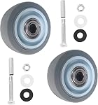 2-Pack Heavy Duty PU Caster Wheels with Bearings – Replacement Plate Mount Wheels for Hand Trucks, Platform Carts, Shelves & Industrial Utility Dollies (grey, 5inch)