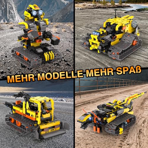 Technic Roboter Bauspielzeug Bausatz, 688PCS 5-IN-1 RC Roboter und Auto, Ferngesteuert und App Robot Bausatz Kinder, RC Programmierbar Teenager Spielzeug Geschenk ab 8-12 13 14 15 Jahre Jungen