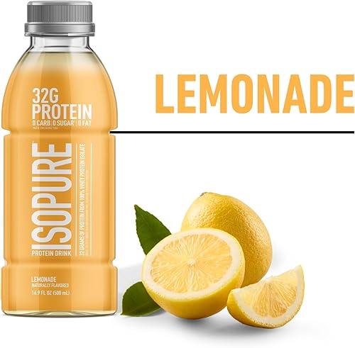 Miniatura 10 de Isopure Zero Carb - 12 botellas de proteína lista para beber aislado de proteína de suero helada de uva 16 onzas líquidas 12 botellas