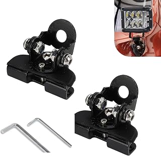 2 PCS LED Light Bar Mounting Brackets, Adjustable Pillar Hood Work Lamp Mount Bracket, Hood Light Fixing Mount, Universal for Off-Road Truck SUV (Black)