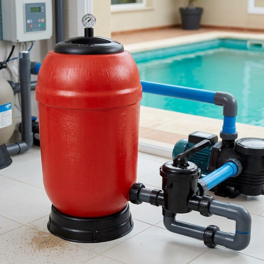 Suinga Filtro Rapidpool Piscina Lateral Ø 650 mm | Salida 1 1/2'' y Diseño Rojo Resistente | Filtracion Eficiente para Agua Limpia y Cristalina | Sistema Duradero para Depuracion de Piscinas