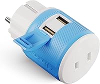 Vista 12 de OREI Adaptador de enchufe de viaje para Tailandia con USB dual, entrada de Estados Unidos, tipo O (U2U-18), funcionará con teléfonos celulares