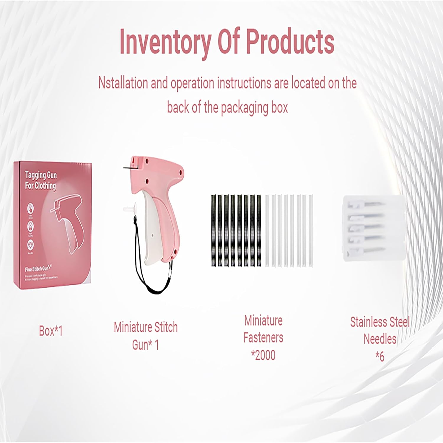 Stitch Gun for Clothes, Handheld Quick Clothing Fixer Tagging Gun with 6 Needles, 1000Black 1000 White Fasteners, Ideal for Sewing, Quilting, Clothing Labels - Image 7