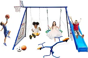 FITNESS REALITY KIDS 6 Station Swing Set with Slide