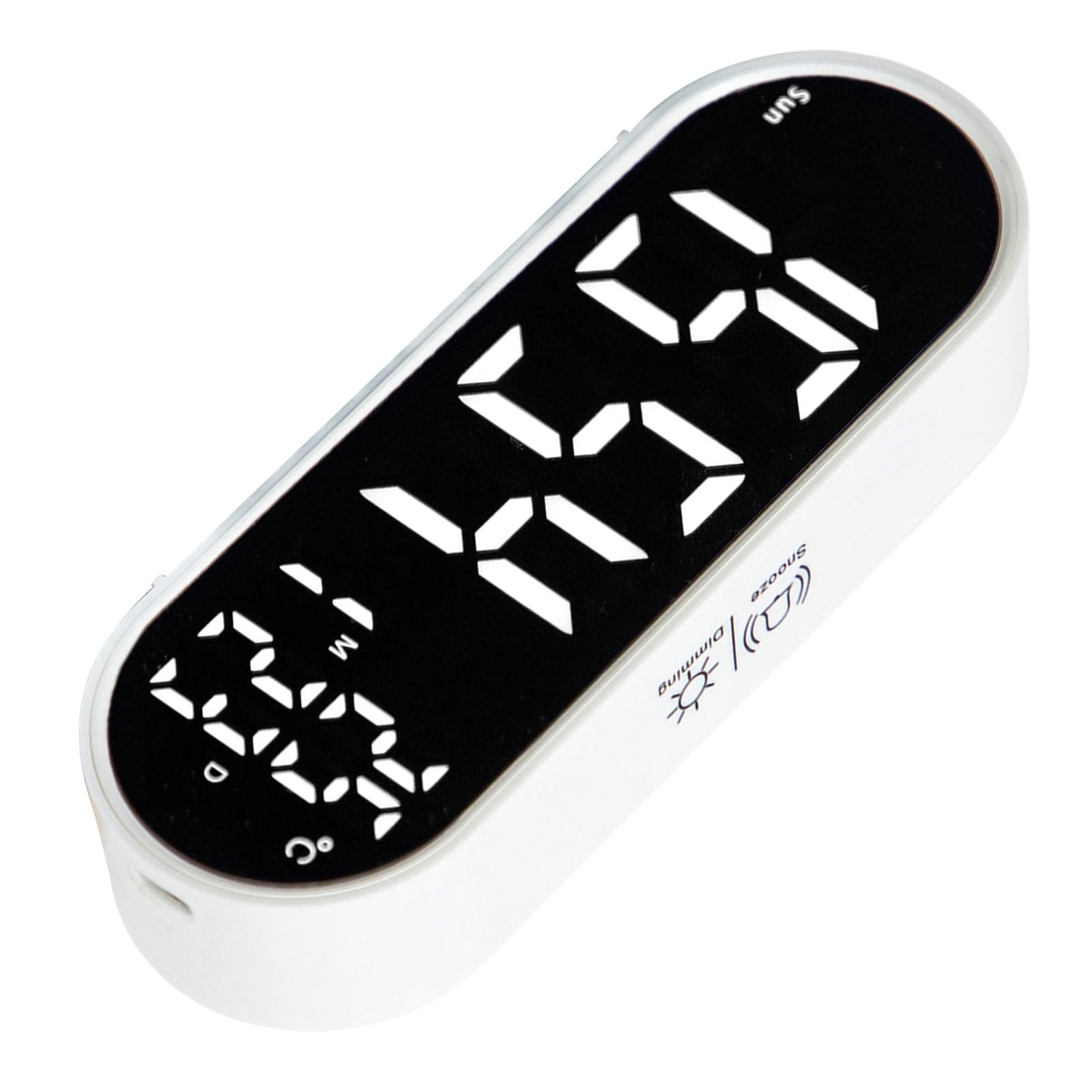 Elnwnnkc White Led Screen Clock Showing Time Temperature Date And Week Great For Dorm Room Or Offices Alarm Clock Desktop