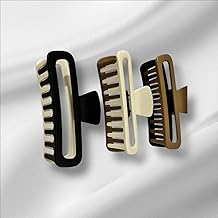 ttitli Hair Clips for Women Girls, 3.5'' Non Slip Hair Claw Clips for Thin Hair and Thick Hair, Hair Clip Square Hair Jaw Clips, Hair Clamps Strong Hold Clips for Hair (Neutral Color)