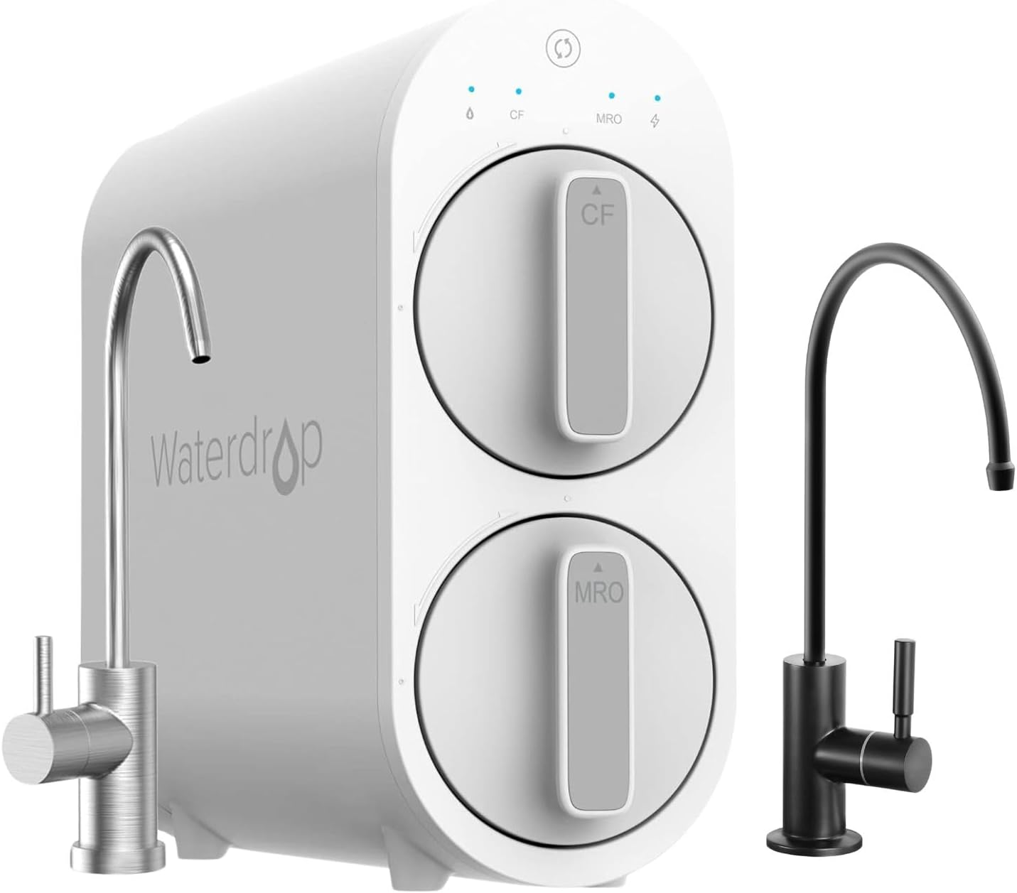 Waterdrop G2 Reverse Osmosis System with Water Faucet, 7 Stage Tankless RO Water Filter System, Under Sink Water Filtration System, 400 GPD, 1:1 Pure to Drain, Reduces TDS, Bundle