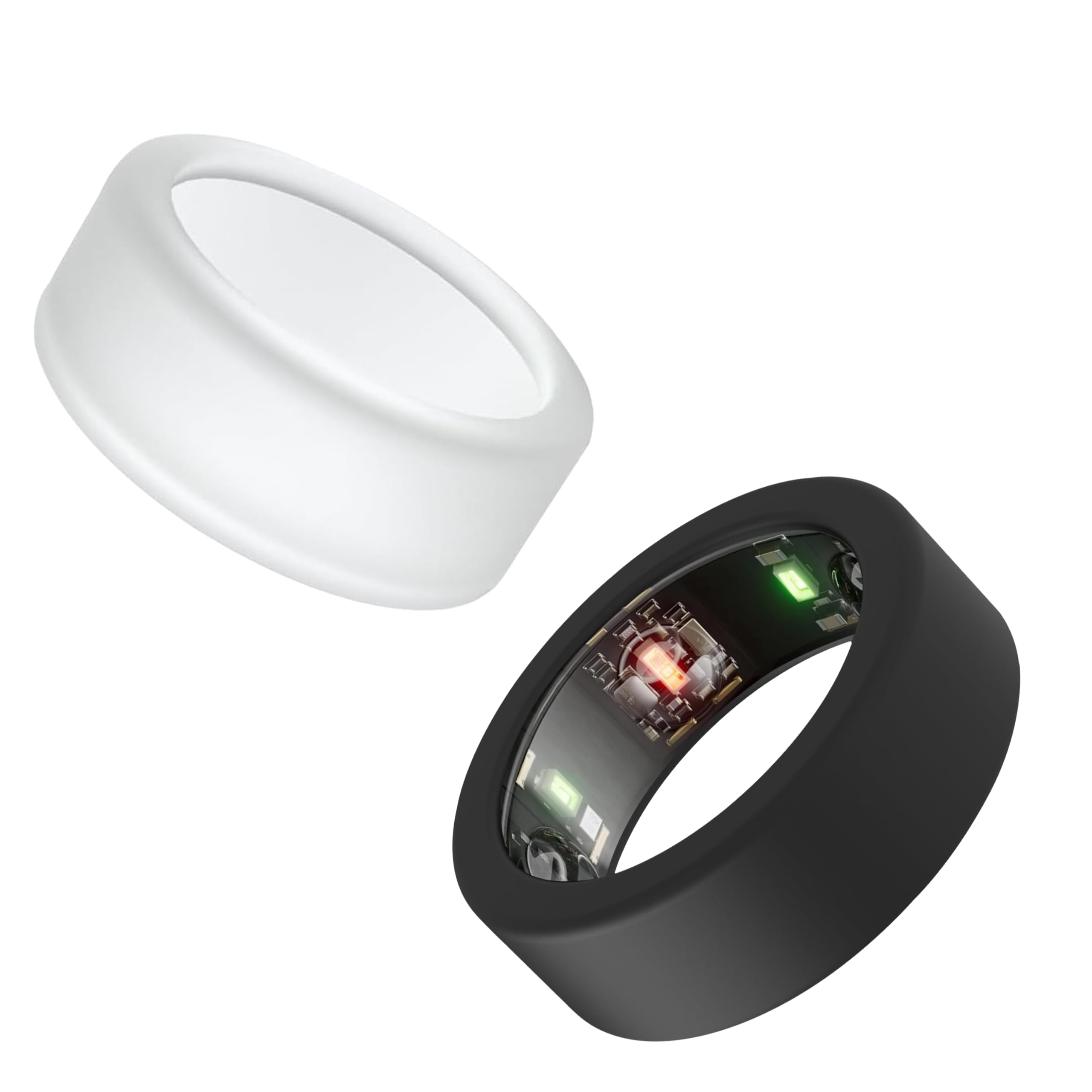 AzoburAzobur Ring Cover for Oura Ring Protector, Silicone Elastic Ring Protector for Oura Ring Gen 3 Working Out,Prevent Ring Wear..(S Black+Transparent)