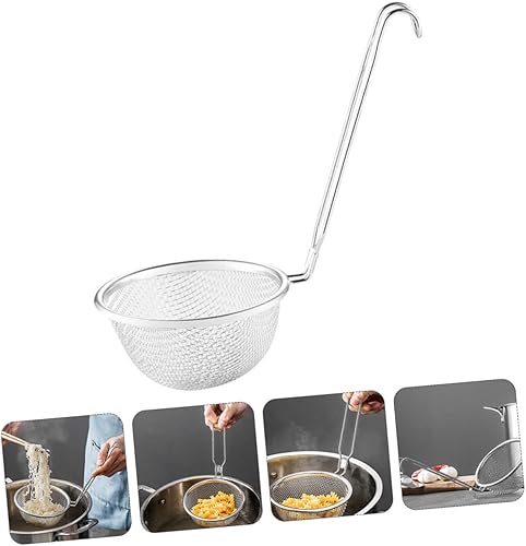Miniatura 2 de Cuchara de cocina de acero inoxidable, tamiz de malla, colador de cocina versátil para enjuagar, colar y freír, diseño de acero inoxidable, estilo
