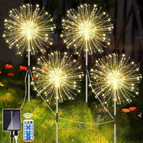 yowin Solarlampen für Außen 4x120 LED Solarleuchten Pusteblume...