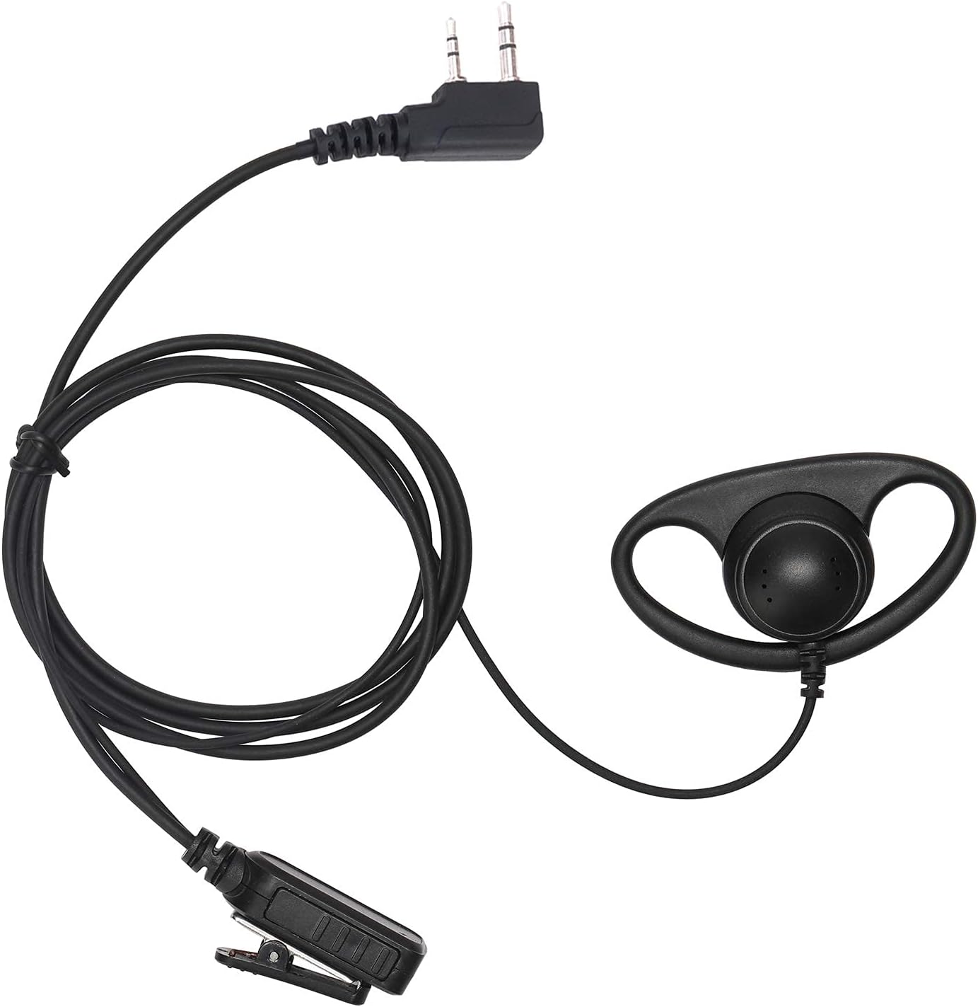Earpiece Surveillance Kit Compatible with BaoFeng, BTECH, Kenwood Walkie Talkie with PTT Mic Headset Accessories (G-Shaped)