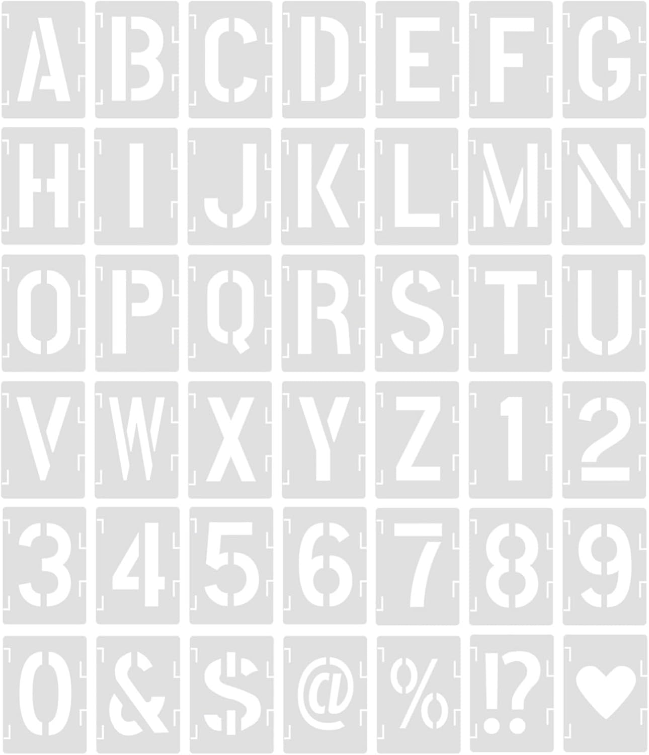 42pcs Letter Alphabet Stencils for Painting, 2 Inch Painting Stencil