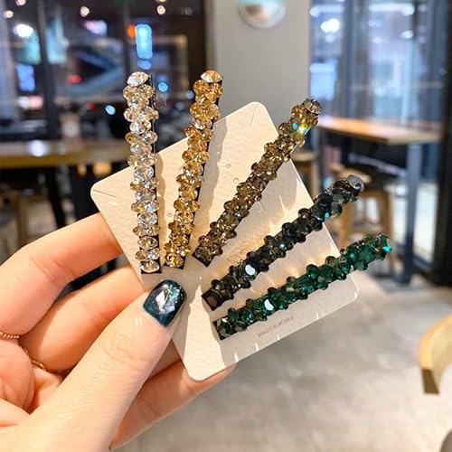 Vpang 2 Pcs Shiny Rhinestone Diamond Hair Barrette Clip Hair Pin Hair Clip Bobby Pins Duckbill Alligator Clip Pin Hair Accessories For Women Girls (Blue) #TOP1