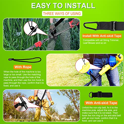 Eloptop Trimmer Strap For Weed Eater Shoulder Strap Harness [Upgraded Metal-Clip], Compatible With Ego String Trimmer, Leaf Blower #TOP4