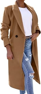 MKIUHNJ Wool Coat with Women's Faux Wool Coat Blouse Thin Coat Trench Long Jacket Women's Slim Long Belt Elegant Coat Outerwear Down Women's Coat