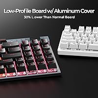 Vista 16 de RisoPhy Teclado mecánico para juegos, RGB de 104 teclas ultradelgado con retroiluminación LED USB con interruptor azul, teclas ABS duraderas, Negro